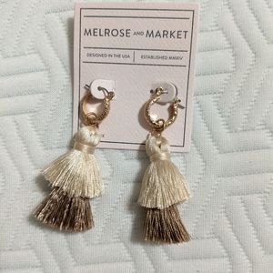 Ivory & Gold Tassel Earrings - NEW